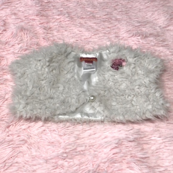 Kate Mack Embellished Shaggy Shrug Size 5 - Picture 5 of 7